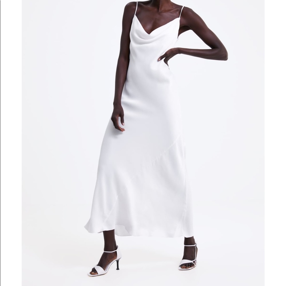 White Silk Zara Dress